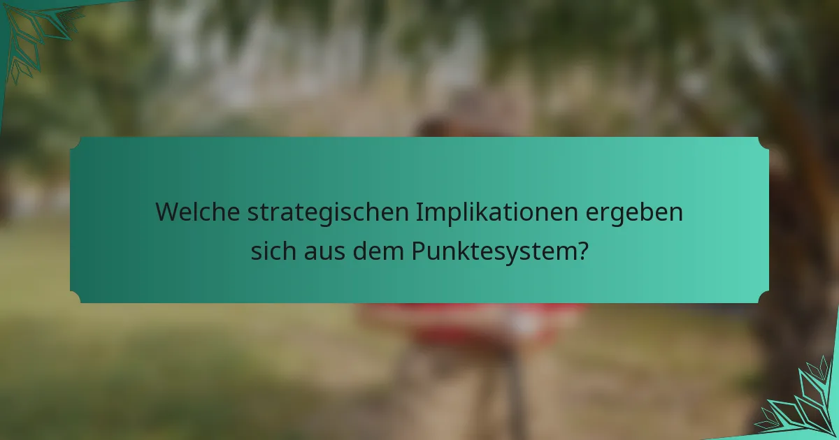 Welche strategischen Implikationen ergeben sich aus dem Punktesystem?
