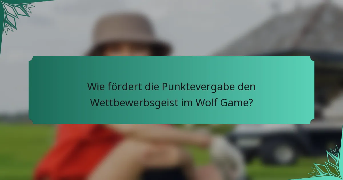 Wie fördert die Punktevergabe den Wettbewerbsgeist im Wolf Game?
