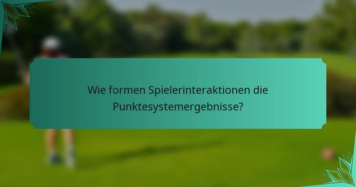 Wie formen Spielerinteraktionen die Punktesystemergebnisse?