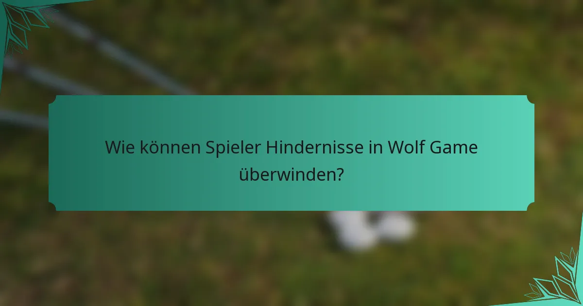 Wie können Spieler Hindernisse in Wolf Game überwinden?