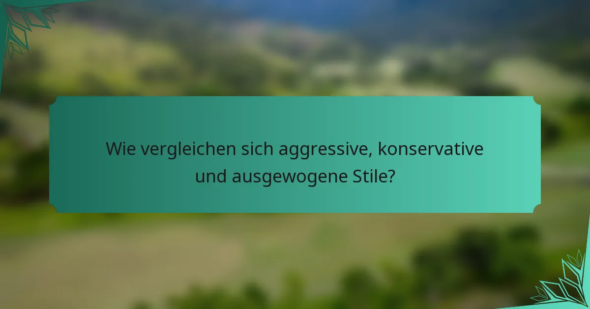 Wie vergleichen sich aggressive, konservative und ausgewogene Stile?